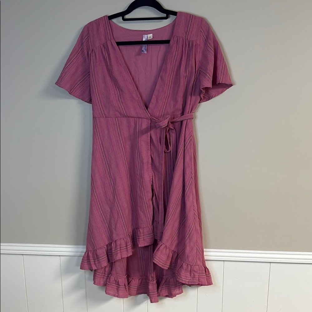 Elegant Mauve Wrap Dress